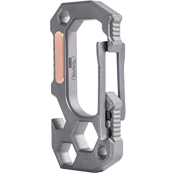 EDCマルチツール チタン メンズ カラビナキーホルダー 手動式ドライバー 4in1工具 edcツール 軍用チタン合金製 戦術ツール 真鍮の装飾 軽量 防錆 キャンプ / アウトドア用 ギフト (重さ54g) (0)