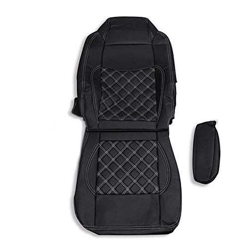 シートカバー いすゞ エルフ 6型 ワイドキャブ 1.65t〜4.0t [SG/ST/SE CUSTOM]（H19/01〜）運転席 ダイヤモンドホワイトステッチ AP-CV018R-WLの通販は 7,000円