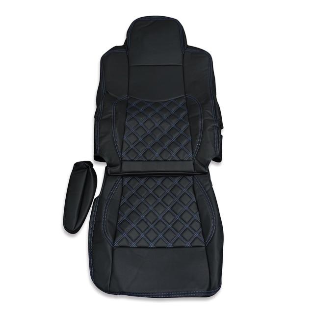 三菱ふそう スーパーグレート シートカバー 艶無し 黒 運転席用ダイヤモンドブルーステッチ AP-CV005R-BLの通販は 7,000円