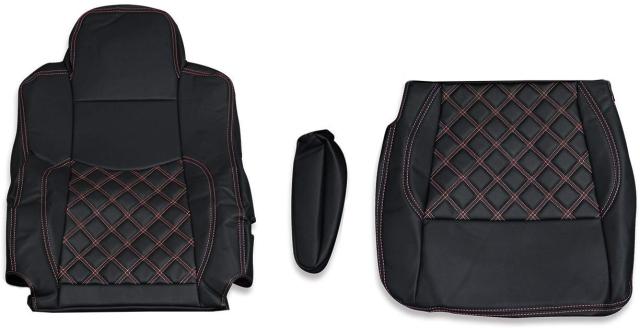 三菱 ふそう 17 スーパーグレート H29/5~ シートカバー ダイヤカット ステッチ 艶無し レッドキルト PVCレザー 運転席用 右側 AP-CV030R-RLの通販は 5,810円