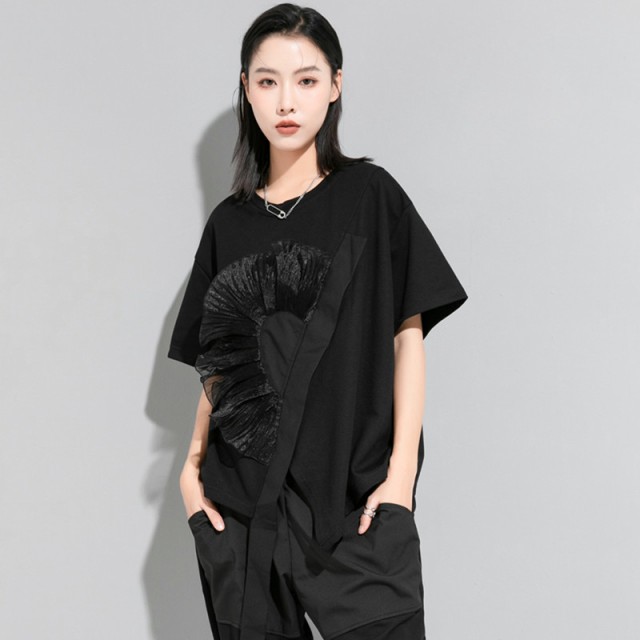 Tシャツ レディース デザインシャツ モード系 半袖 個性的