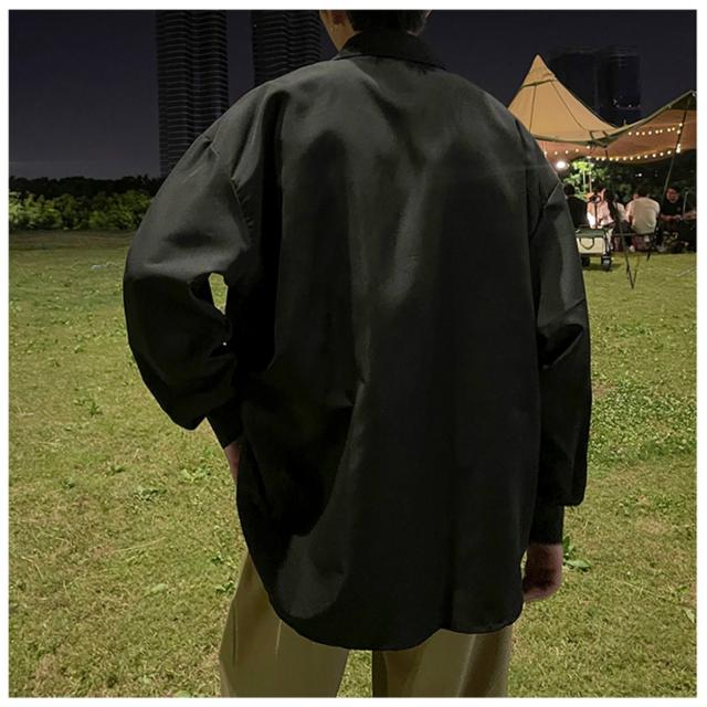メンズ 長袖 フェイクツーピース チェック柄 襟付き スウェット GDDZA ジャカードチェックシャツカラーフェイクツーセーター
