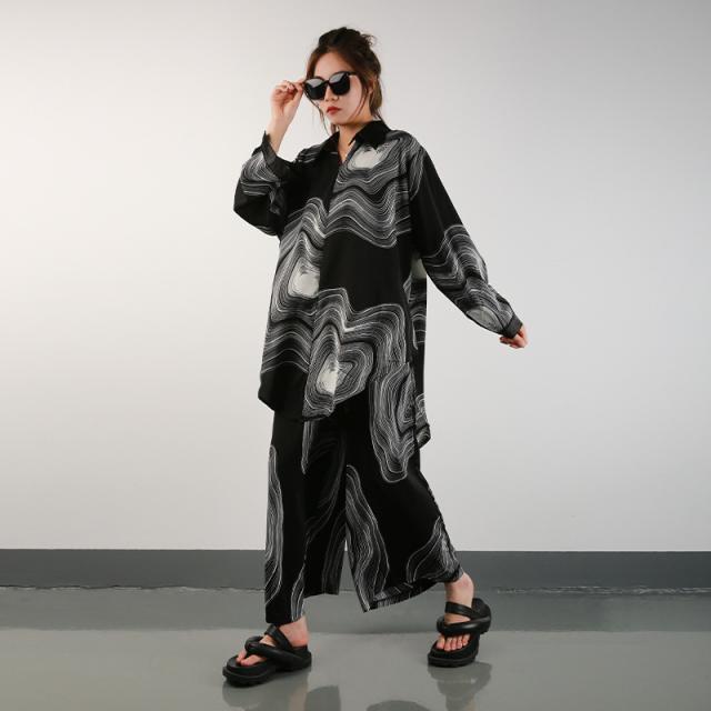 セットアップ レディース シャツ ワイドパンツ トップス