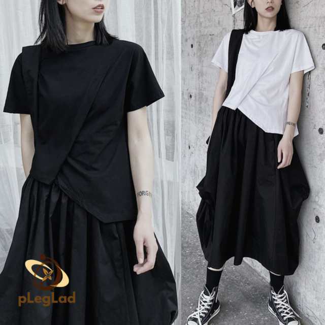 楽天市場】刺繍 Tシャツ ロゴ 半袖 楽 着痩せ カットソー