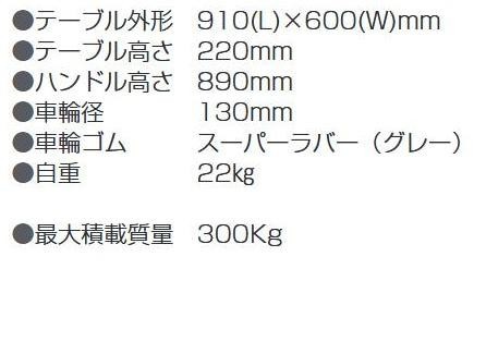 静音台車 長尺物運搬車 ダブル ストッパー付 PLA300-W-DSの通販はau