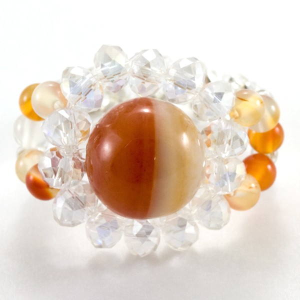 天然石 リング 誕生石ビーズ 春夏タイプ 8月 サードオニキス パワーストーンの通販はau Pay マーケット 石流通センター