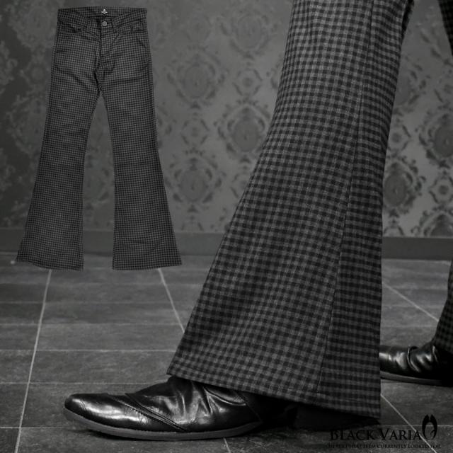 ベルボトム ギンガムチェック ブーツカット メンズ フレア 日本製 ローライズ ボトムス パンツ スリム Mens グレー灰ブラック黒 の通販はau Pay マーケット Blackvaria オフィシャルショップ