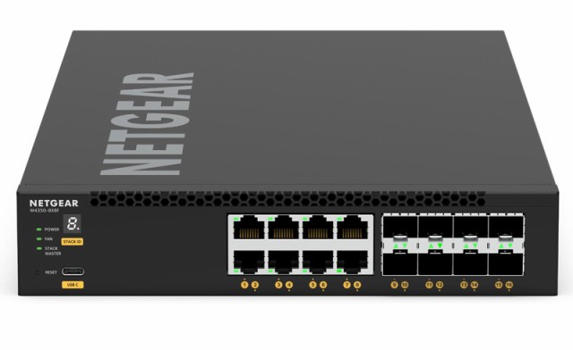 NETGEAR [XSM4316-100AJS] 10G/5G/2.5G/1Gポート×8、10G SFP+スロット×8 フルマネージスイッチ M4350-8X8F