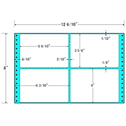 東洋印刷 [MX12W] タックフォームラベル 12 6/10インチ×8インチ 4面付(1ケース500折)