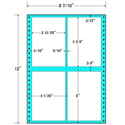 東洋印刷 [MT8F] タックフォームラベル 8 7/10インチ×12インチ4面付(1ケース500折)