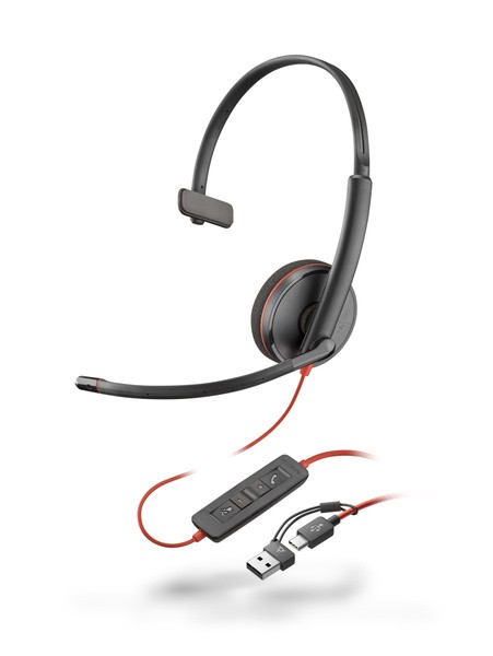 HP [8X214AA] Poly Blackwire 3210 Monaural USB-C Headset +USB-C/A Adapterの通販は