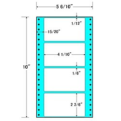 東洋印刷 [MT5F] タックフォームラベル 5 6/10インチ×10インチ 4面付(1ケース1000折)