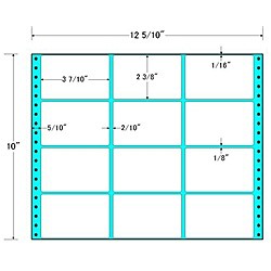 東洋印刷 [MT12K] タックフォームラベル 12 5/10インチ×10インチ 12面付(1ケース500折)