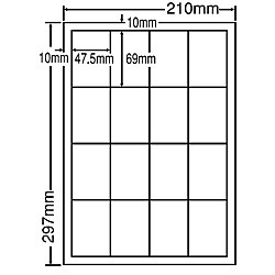 東洋印刷 [LDW16SBF] シートカットラベル A4版 16面付(1ケース500シート)