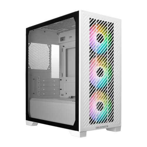 CoolerMaster [E301-WGNN-S00] Elite 301 White/MicroATX PCケース/ARGBファン3基搭載モデル/ホワイト/通気性に優れたフラットデザイ…