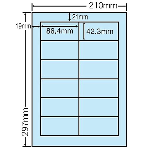 ナナクリエイト [CL11FHBブルー] マルチタイプラベルカラータイプ(12面)再剥離タイプ