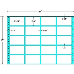 東洋印刷 [M14X] タックフォームラベル 14インチ×10インチ 20面付(1ケース500折)