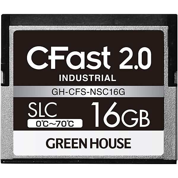 GREEN HOUSE [GH-CFS-NSC16G] CFast2.0 SLC 0度〜70度 16GB 3年保証の