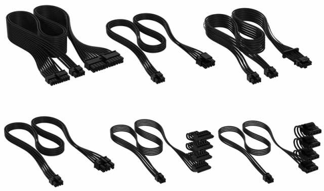 コルセア(メモリ) [CP-8920292] プレミアム電源ケーブルキット Premium Individually Sleeved Type-5 PSU Cables Pro Kit - Black