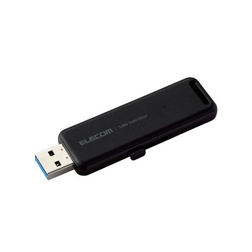 ELECOM [ESD-EMB2000GBK] 外付けSSD/ポータブル/USB3.2(Gen2)対応/スライド式/2TB/ブラック