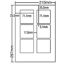 東洋印刷 [LDW6GF] シートカットラベル A4版 6面付(1ケース500シート)