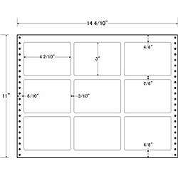 東洋印刷 [LB14G] タックフォームラベル 14 4/10インチ×11インチ 9面付(1ケース500折)