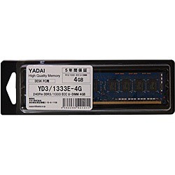 ヤダイ [YD3/1333E-4G] DDR3 PC3-10600 240pin 4GB ECC U-DIMM