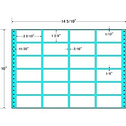 東洋印刷 [MT14M] タックフォームラベル 14 5/10インチ×10インチ 24面付(1ケース500折)