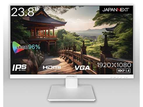 JAPANNEXT [JN-238i75F-W] 液晶ディスプレイ/23.8型/1920×1080/HDMI×1