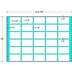 東洋印刷 [MX14V] タックフォームラベル 14 5/10インチ×10インチ 30面付(1ケース500折)
