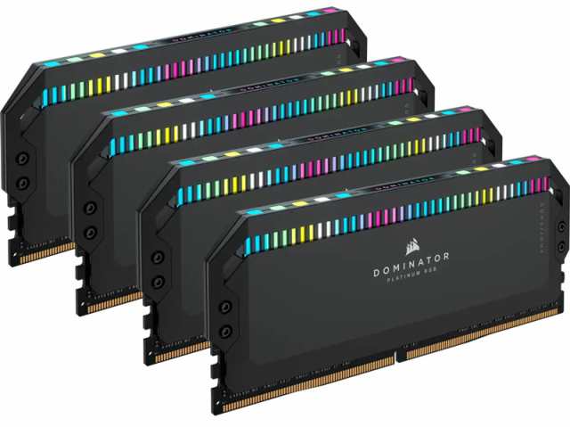 コルセア(メモリ) [CMT64GX5M4B6400C32] DDR5 6400MT/s 64GB(16GBx4) UDIMM 32-40-40-84 XMP 3.0 DOMINATOR PLATINUM RGB DDR5 Black …