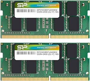 シリコンパワー [SP032GBSFU240B22] メモリーモジュール 260pin SO-DIMM DDR4-2400(PC4-19200) 16GB×2枚組 ブリスターパッケージ