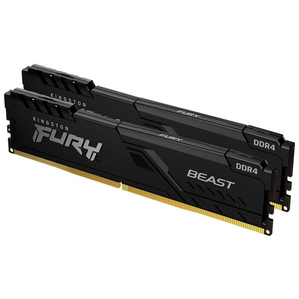 キングストン [KF432C16BBK2/8] 8GB DDR4 3200MHz CL16 DIMM (Kit of 2) FURY Beast Blackの通販は