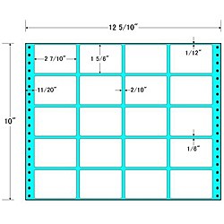 東洋印刷 [MT12R] タックフォームラベル 12 5/10インチ×10インチ 20面付(1ケース500折)