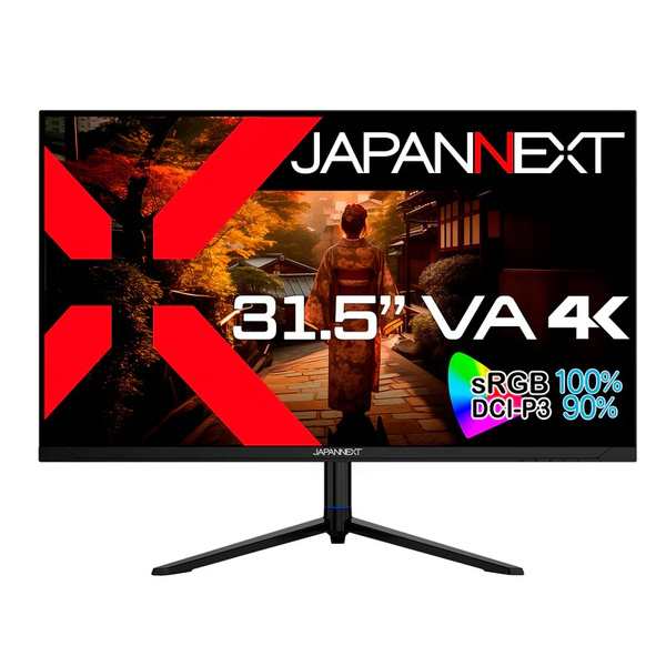 JAPANNEXT [JN-V3152UHDR-HSP] 液晶ディスプレイ 31.5型/3840×2160/HDMI×2、DP×1/ブラック/スピーカー有/1年保証 [PSE認証済]