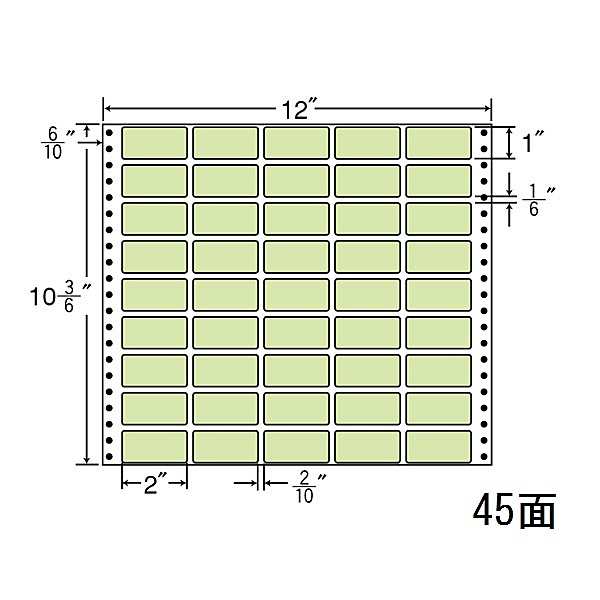 東洋印刷 [M12C-GREEN] タックフォームラベル 12インチ×10 3/6インチ 45面付(1ケース500折)