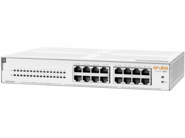 HP [R8R48A#ACF] HPE Networking Instant On 1430 16G Class4 PoE 124W Switch