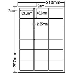 東洋印刷 [LDW18PEF] シートカットラベル A4版 18面付(1ケース500シート)