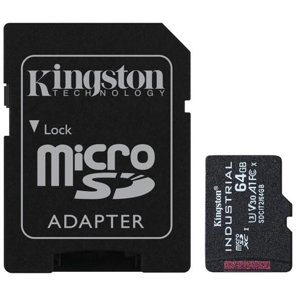 キングストン [SDCIT2/64GB] 64GB microSDXC UHS-I Class 10 産業グレード温度対応カード + SDアダプタ付属の通販は 12,713円