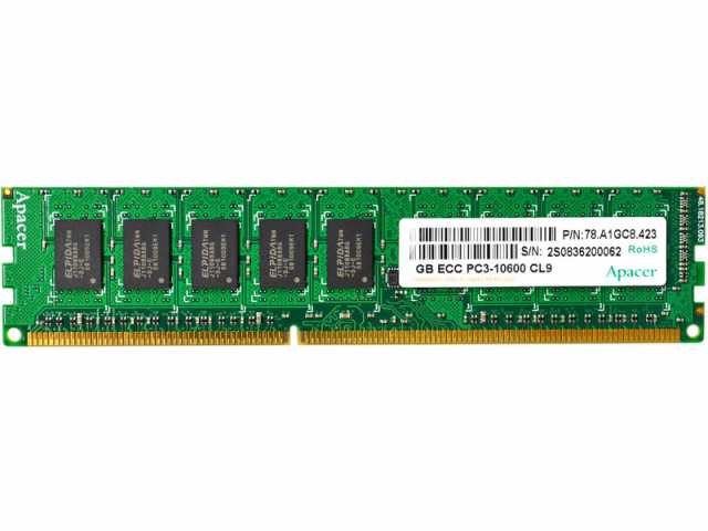 GREEN HOUSE [GH-DS1333-4GECF] Fujitsuサーバ、ワークステーション向け PC3-10600(DDR3-1333MHz)対応 4GB ECC Unbuffered DIMM