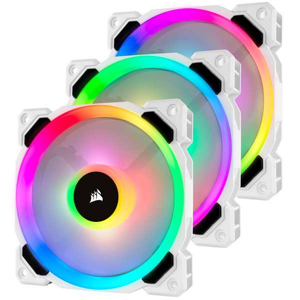 コルセア(メモリ) [CO-9050092-WW] PCケースファン LL120 RGB White 3Fan Pack with Lighting Node PRO