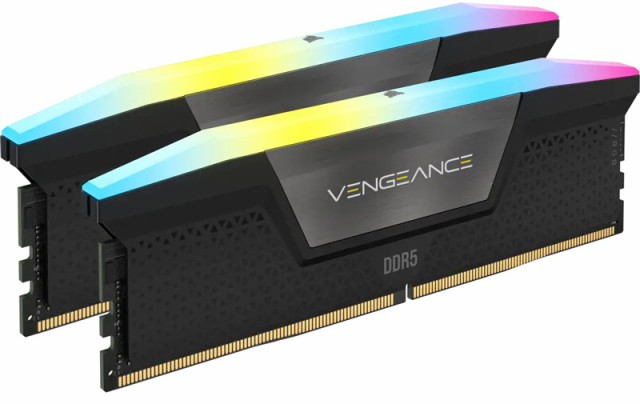 コルセア(メモリ) [CMH64GX5M2B6000C40] DDR5 6000MT/s 64GB(32GBx2) UDIMM 40-40-40-77 XMP 3.0 VENGEANCE RGB DDR5 Black 1.35V