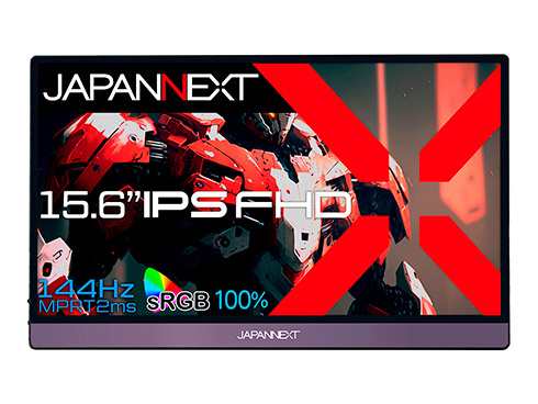 JAPANNEXT [JN-MD-156IPS144FHDR] ゲーミング液晶ディスプレイ 15.6型/1920×1080/HDMI×1、USB-C×2/ブラック/スピーカー有/1年保証