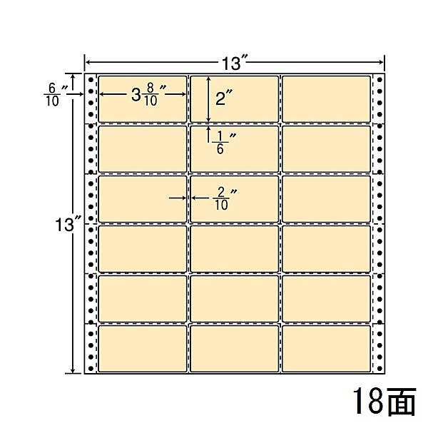 東洋印刷 [M13A-BEIGE] タックフォームラベル 13インチ×13インチ 18面付(1ケース500折)