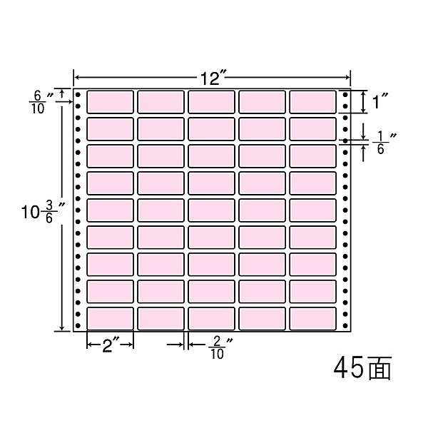 東洋印刷 [M12C-PINK] タックフォームラベル 12インチ×10 3/6インチ 45面付(1ケース500折)