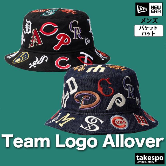 ニューエラ ハット メンズ ブランド NEW ERA MLB 帽子 クーパーズタウン インディゴ デニム バケットハット ロゴ 全チーム 大リーグ