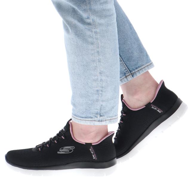 ウォーキングシューズ レディース スケッチャーズ スリップインズ サミッツ ドリームチェイサー 立ったまま履ける ハンズフリー 黒 ウォーキングシューズ レディース スケッチャーズ スリップインズ