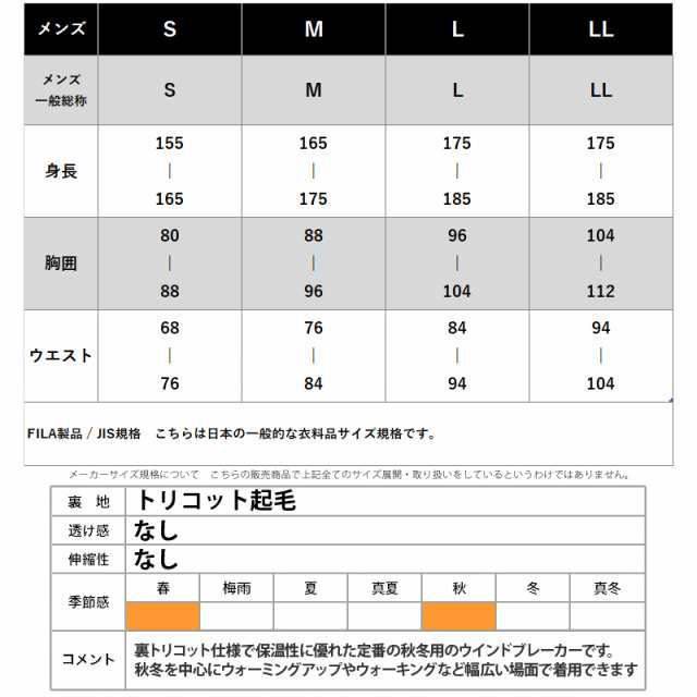 フィラ ウインドブレーカー メンズ 上下 FILA サイドライン 保温