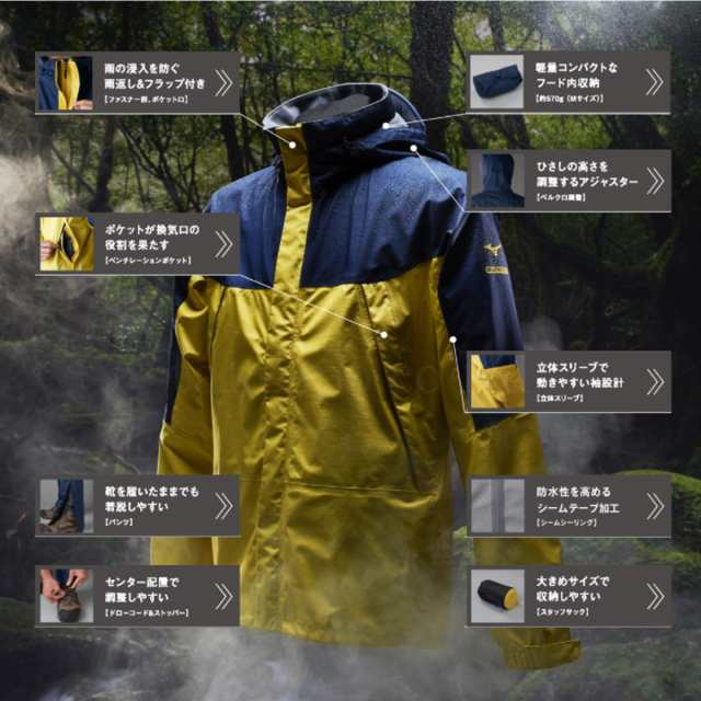楽天市場】ミズノ（MIZUNO）（レディース）レインコート 雨具 は