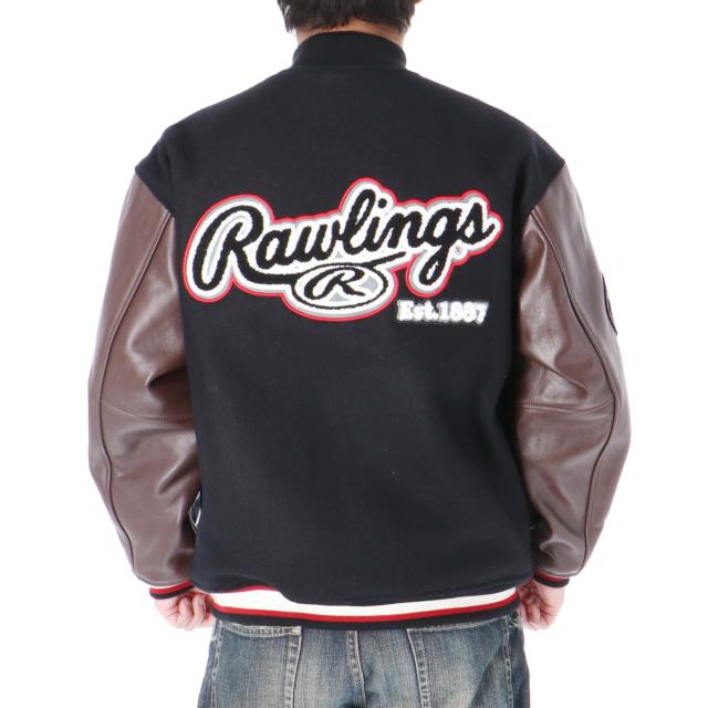 Rawlings ローリングス袖革スタジャン ローリングス スタジアム